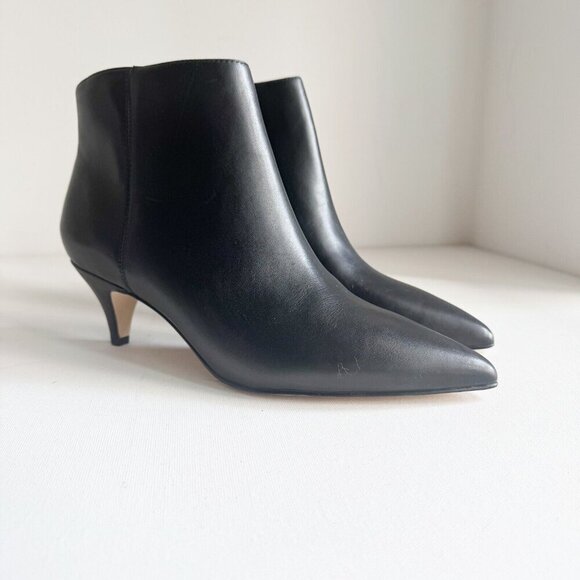 Sam Edelman Anthropologie Black Leather Kitten Heel Booties - Picture 7 of 9